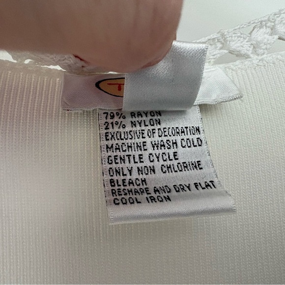 Vintage Talbots White Tie Front Cardigan Size XL - Picture 6 of 6